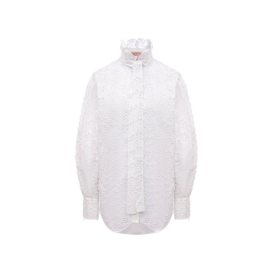 Valentino White Cotton Blouse