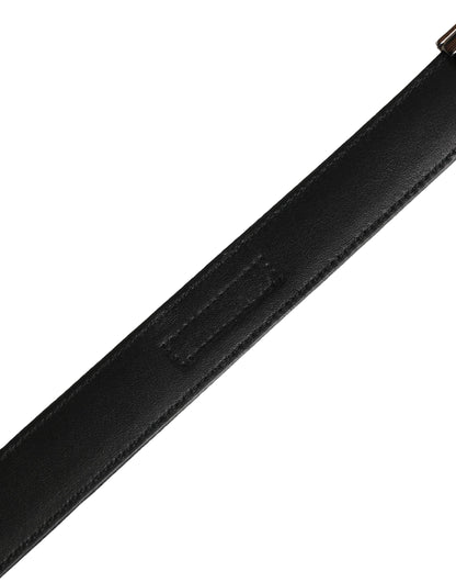 Dolce & Gabbana Men Black Classic Viscose Metal Buckle Belt