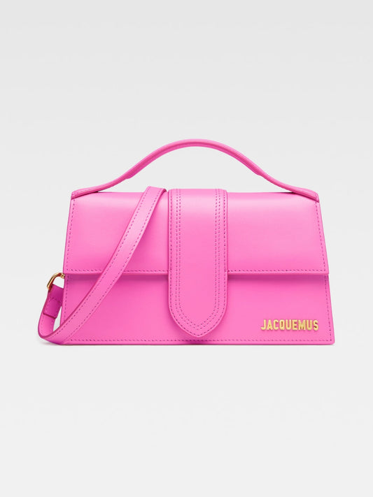 Jacquemus Neon Pink Leather Le Grand Bambino Handbag