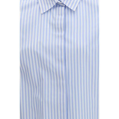 Max Mara Blue Cotton Pattern Shirt