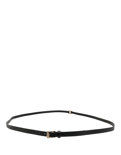 Dolce & Gabbana Belt Men Black Leather Classic Metal Buckle