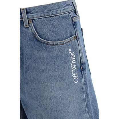 Off-White Blue Cotton Bermuda Shorts