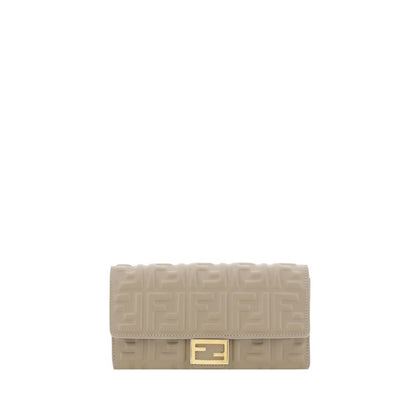 Fendi Gray Lamb Ovis Aries Aries Wallet