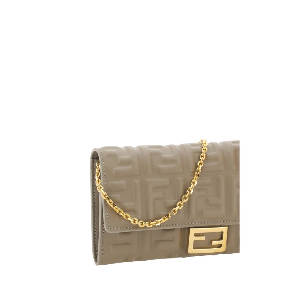 Fendi Gray Lamb Ovis Aries Aries Wallet