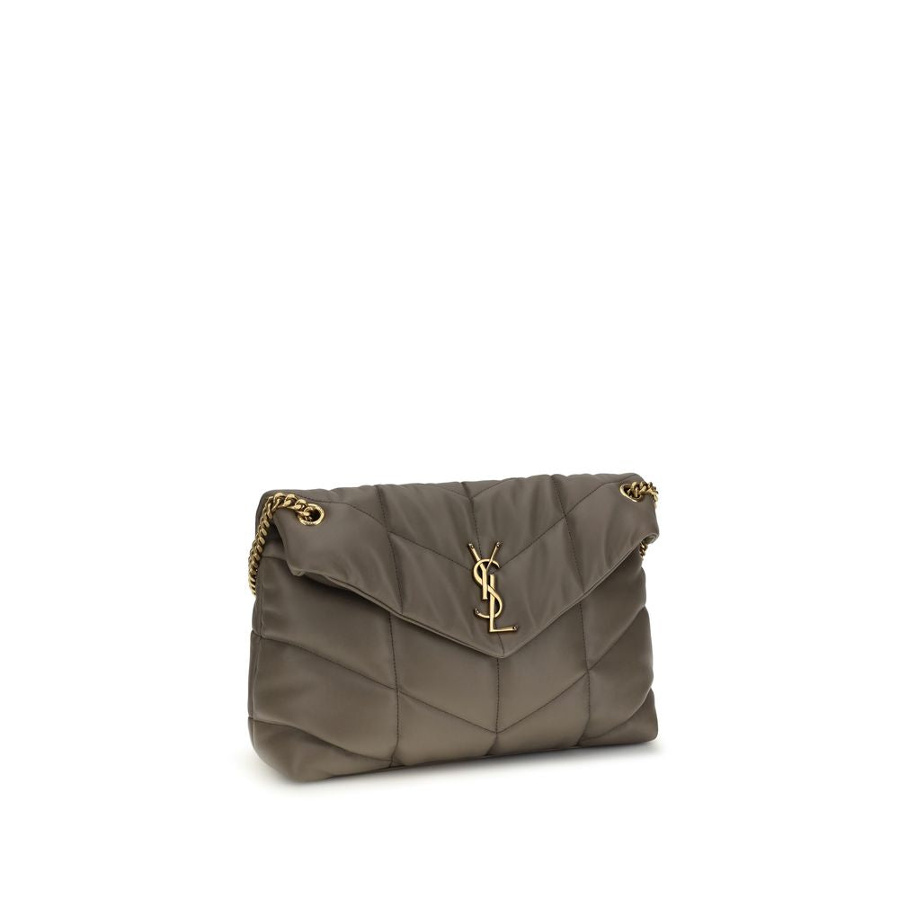 Saint Laurent Gray Lamb Leather Shoulder Bag