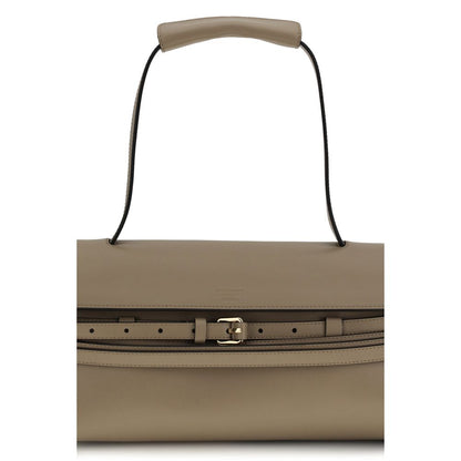 Moschino Beige Calf Leather Bos Taurus Shoulder Bag