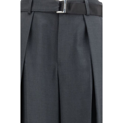 Sacai Gray Polyester Casual Pants
