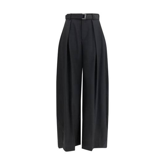 Sacai Black Polyester Casual Pants