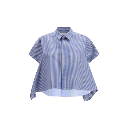 Sacai Blue Cotton Shortsleeve Shirt