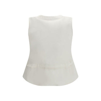 Sacai White Cotton Waistcoat