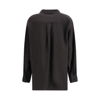 Valentino Black Wool Dress Shirt