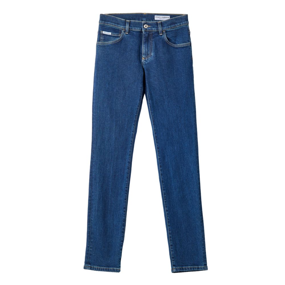 Dolce & Gabbana Blue Cotton Skinny Jeans