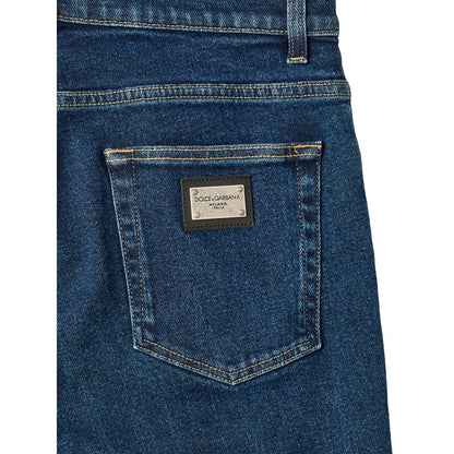 Dolce & Gabbana Blue Cotton Skinny Jeans