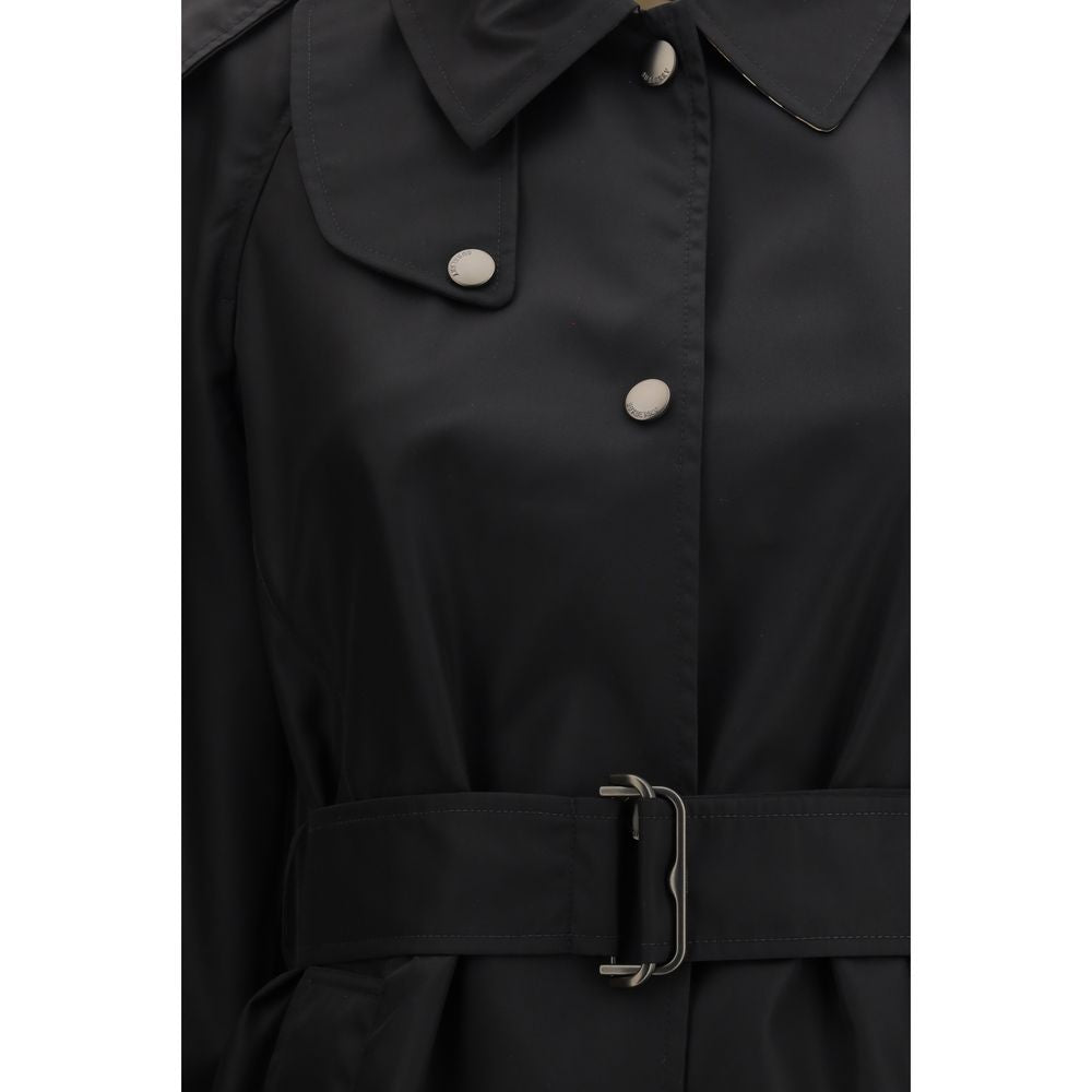 Burberry Black Nylon Trench Coat