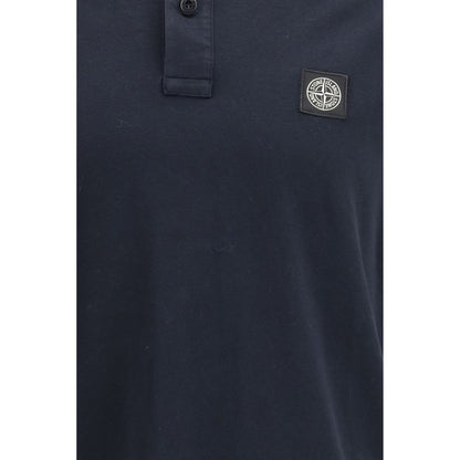 Stone Island Blue Cotton Polo Shirt