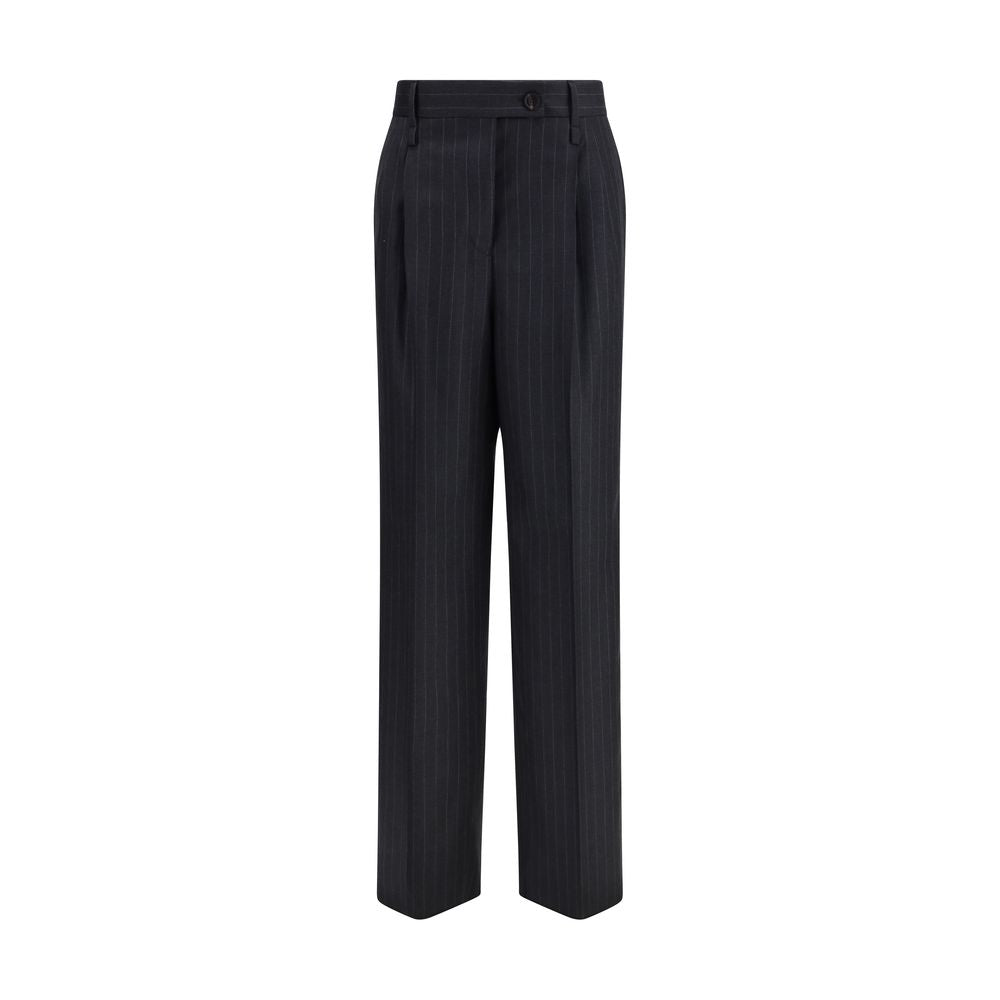 Ferragamo Gray Fleece Wool Casual Pants