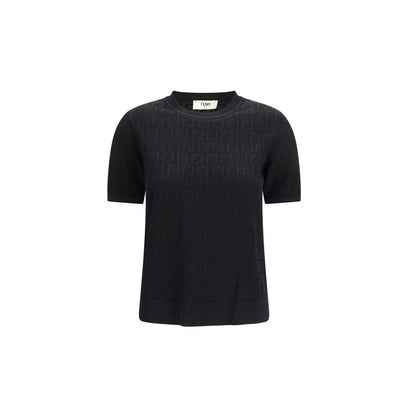 Fendi Black Viscose T-Shirt