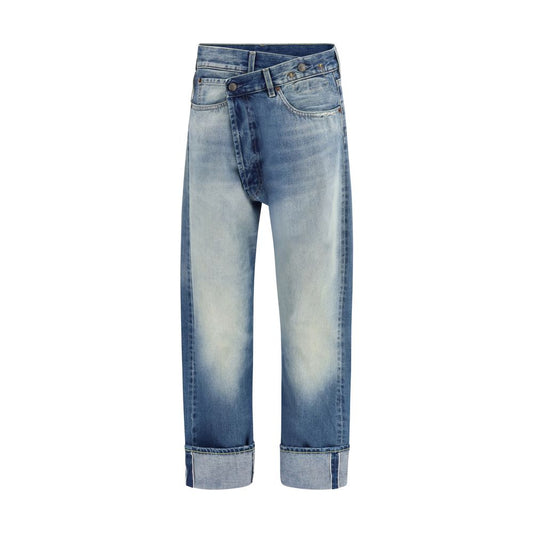 R13 Blue Cotton Straight-Leg Jeans