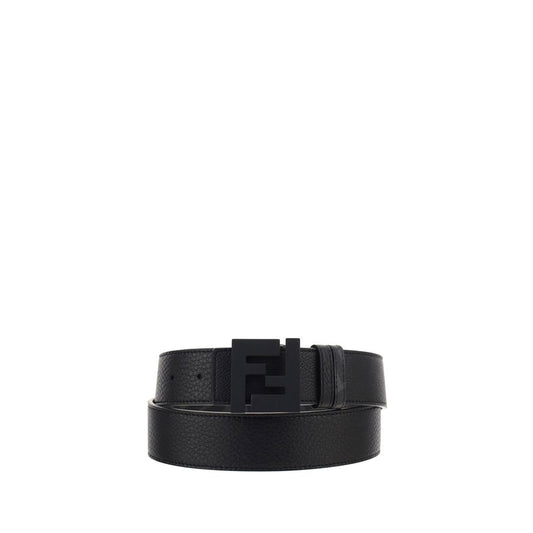 Fendi Black Calf Leather Bos Taurus Regular Belt