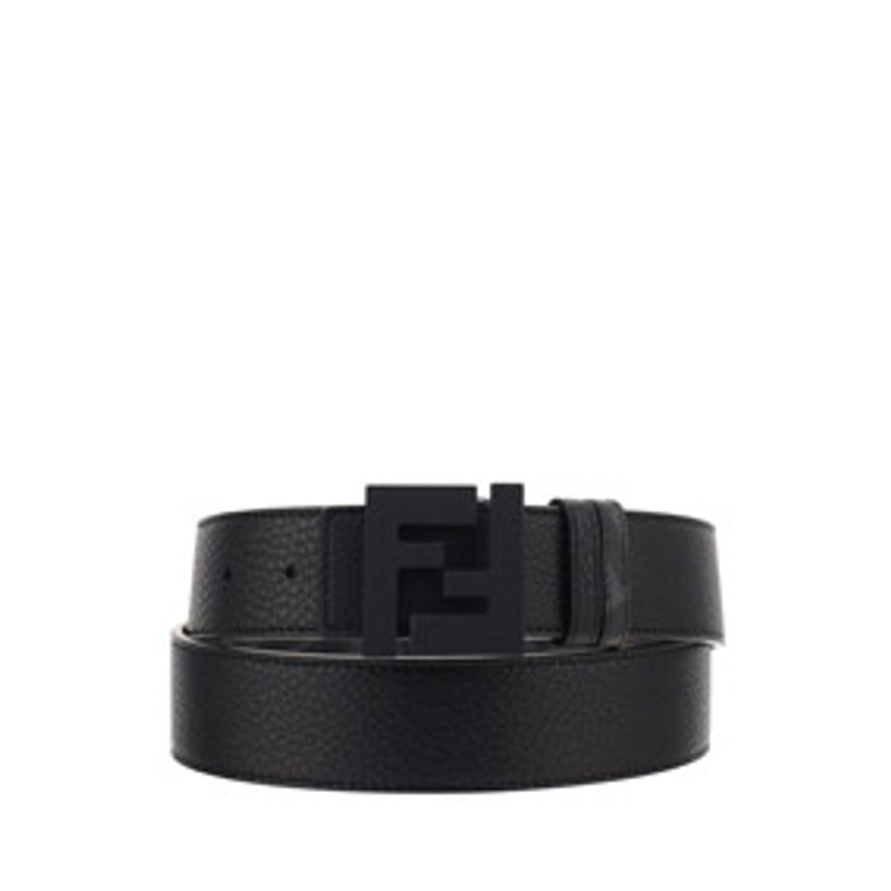 Fendi Black Calf Leather Bos Taurus Regular Belt
