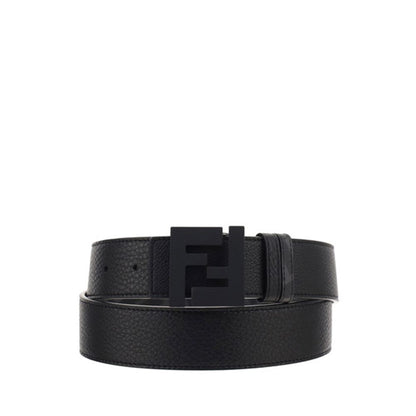 Fendi Black Calf Leather Bos Taurus Regular Belt