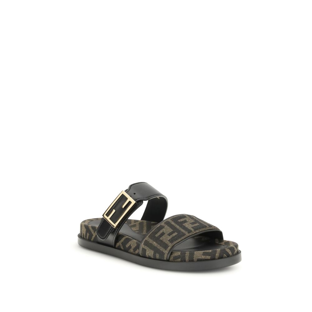Fendi Brown Polyamide Sandals