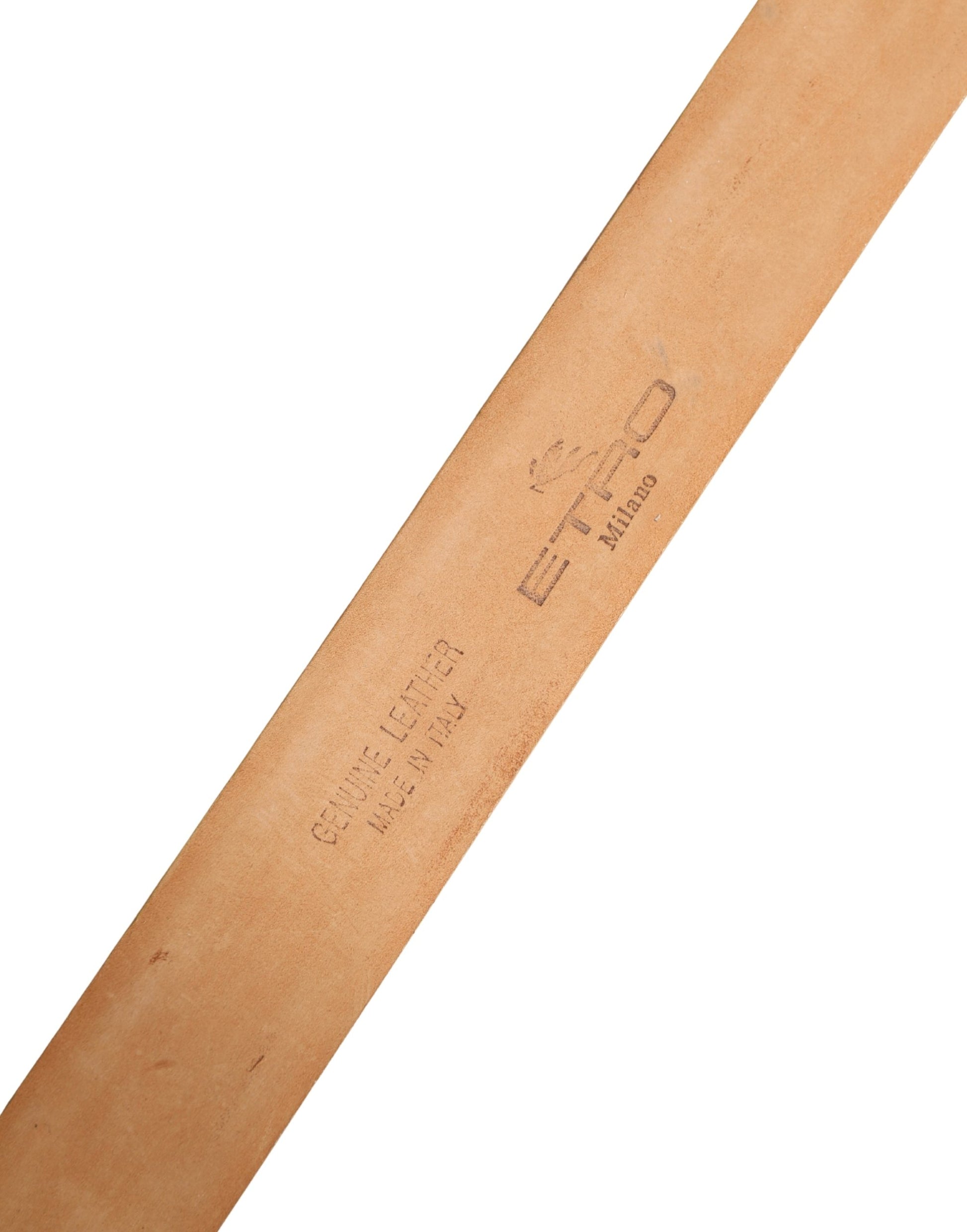 Etro Orange Genuine Leather Silver Metal Buckle Waist Belt