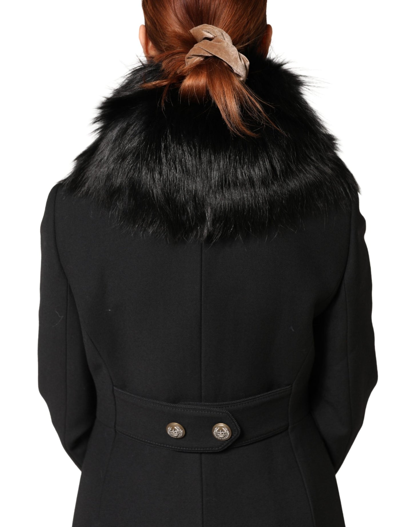 Dolce & Gabbana Black Fur Shoulder Collar Wrap Shawl Scarf