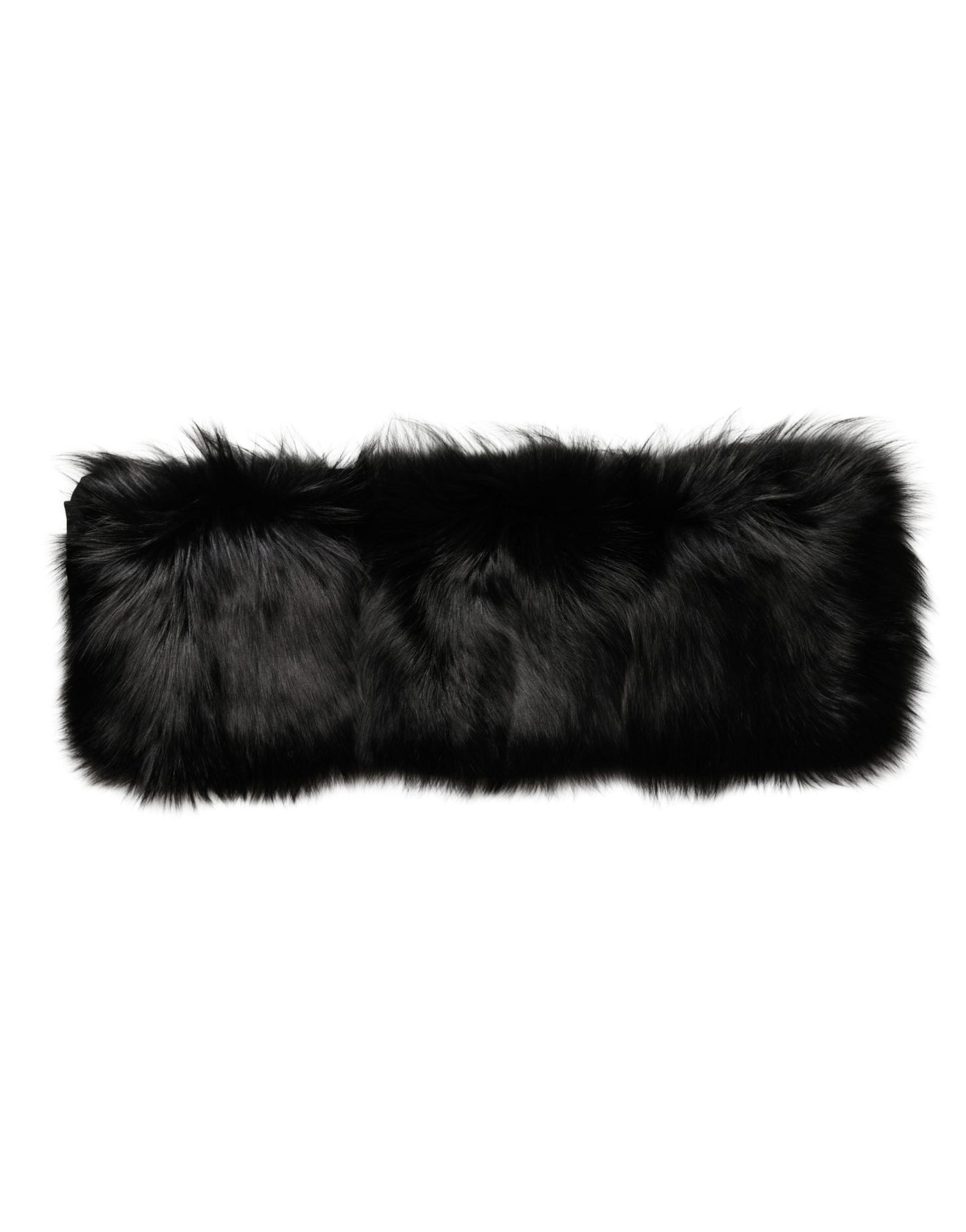 Dolce & Gabbana Black Fur Shoulder Collar Wrap Shawl Scarf