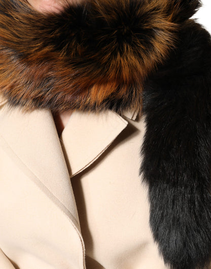 Dolce & Gabbana Brown Red Fox Fur Neck Warmer Winter Scarf