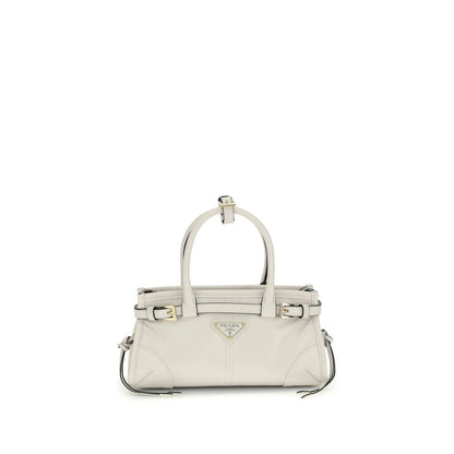 Prada White Calf Leather Bos Taurus Handbag
