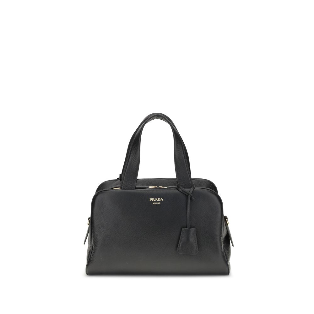 Prada Black Calf Leather Bos Taurus Handbag