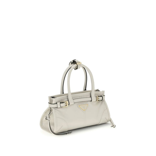 Prada White Calf Leather Bos Taurus Handbag