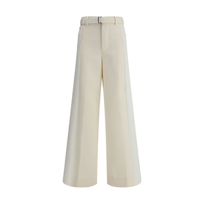 Sacai White Polyester Casual Pants