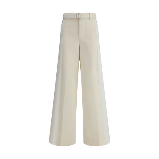 Sacai White Polyester Casual Pants