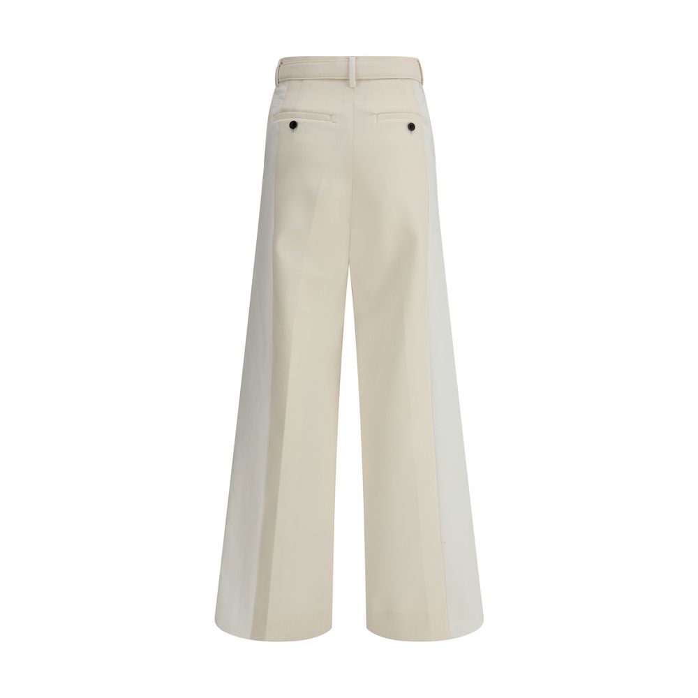 Sacai White Polyester Casual Pants
