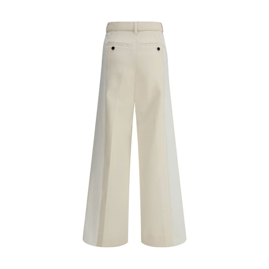 Sacai White Polyester Casual Pants