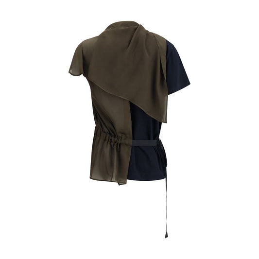 Sacai Black Cotton T-Shirt