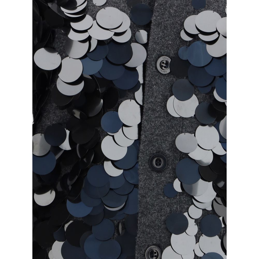 Sacai Gray Wool Cardigan