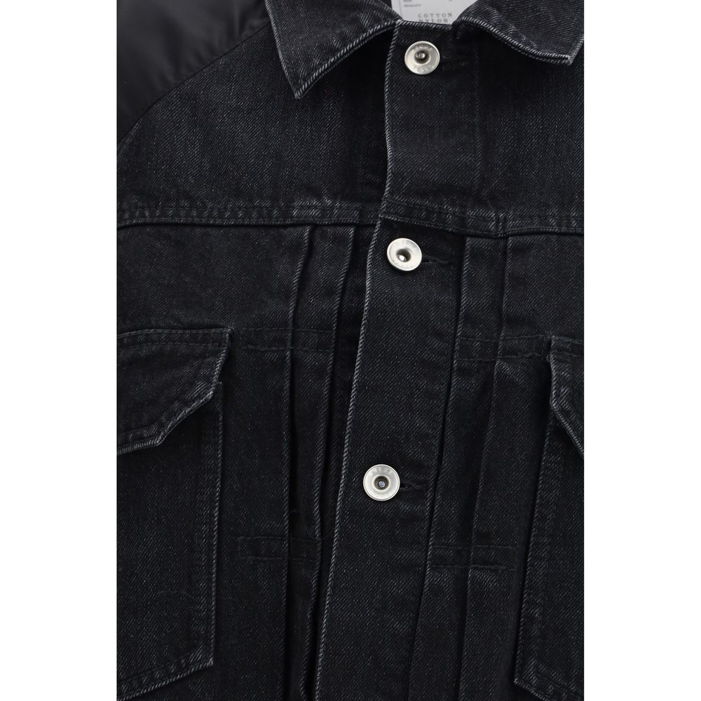 Sacai Black Cotton Denim Jacket