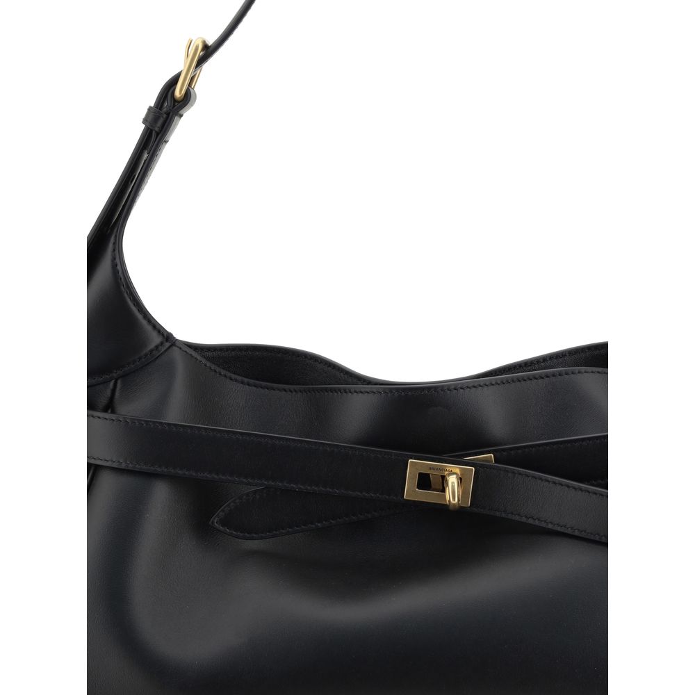 Balenciaga Black Calf Leather Bos Taurus Shoulder Bag