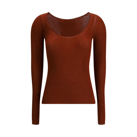 Petar Petrov Orange Silk Long Sleeve T-Shirt
