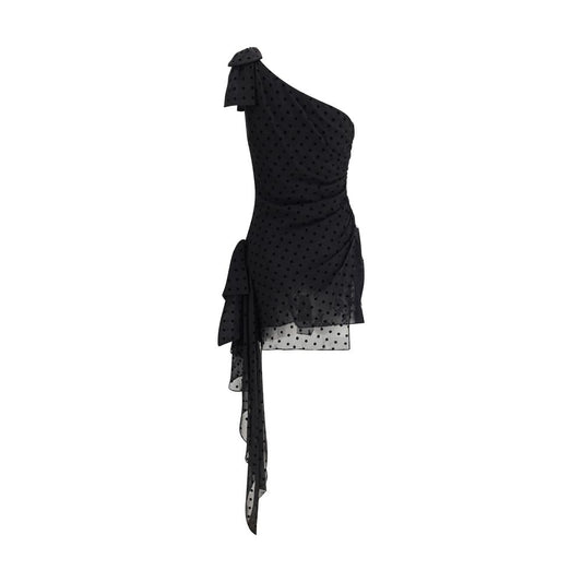 Alessandra Rich Black Silk Cocktail Dress
