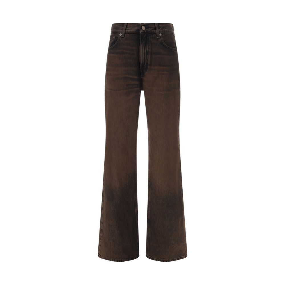 Haikure Brown Cotton Relaxed Fit Jeans