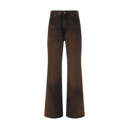 Haikure Brown Cotton Relaxed Fit Jeans