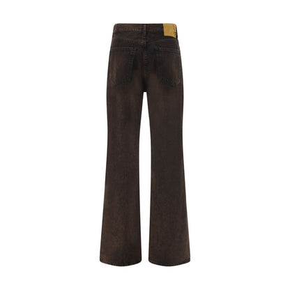 Haikure Brown Cotton Relaxed Fit Jeans