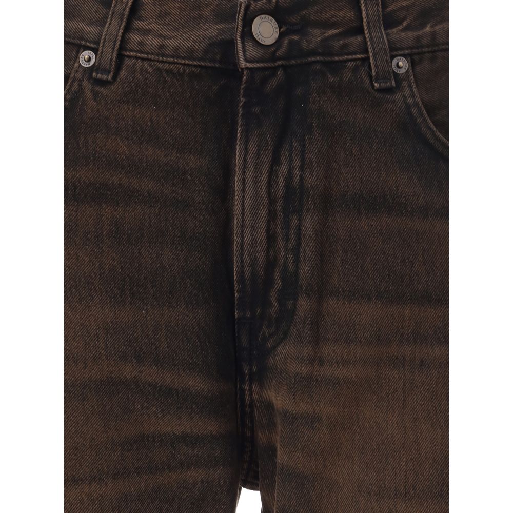 Haikure Brown Cotton Relaxed Fit Jeans