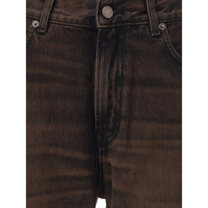Haikure Brown Cotton Relaxed Fit Jeans