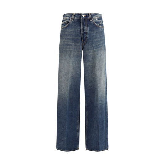 Haikure Blue Cotton Relaxed Fit Jeans