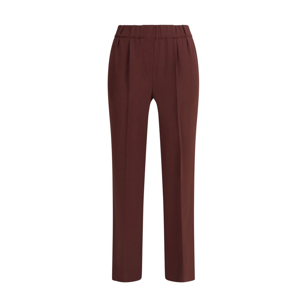 Brunello Cucinelli Bordeaux Acetate Casual Pants